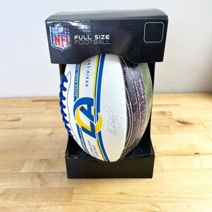 LA Rams Stadium Autograph Debossed Football NFL Logo Brands Full Size White New
